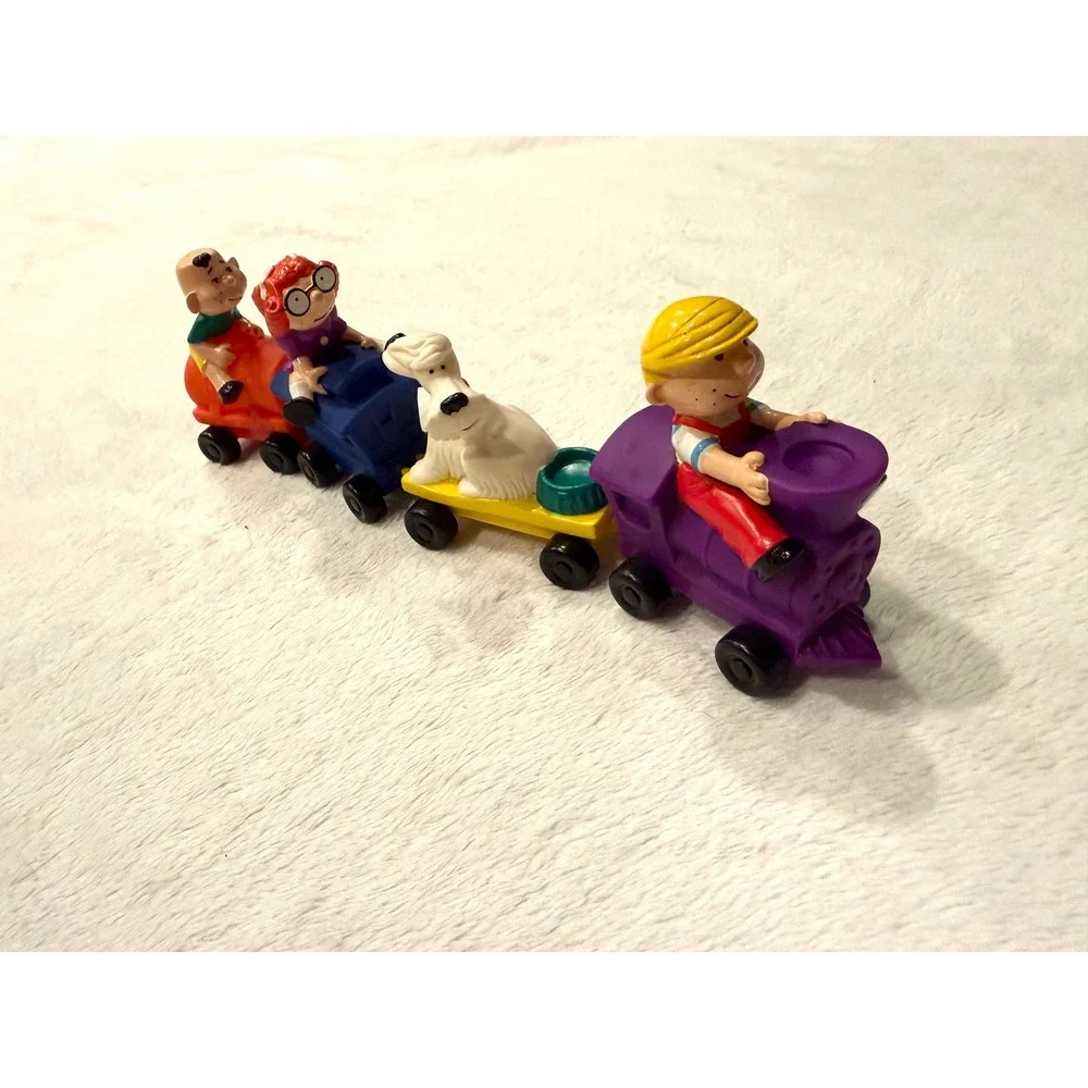 Vintage 1998 Dairy Queen Dennis‎ the Menace Rolling Train Toy FULL SET of 4